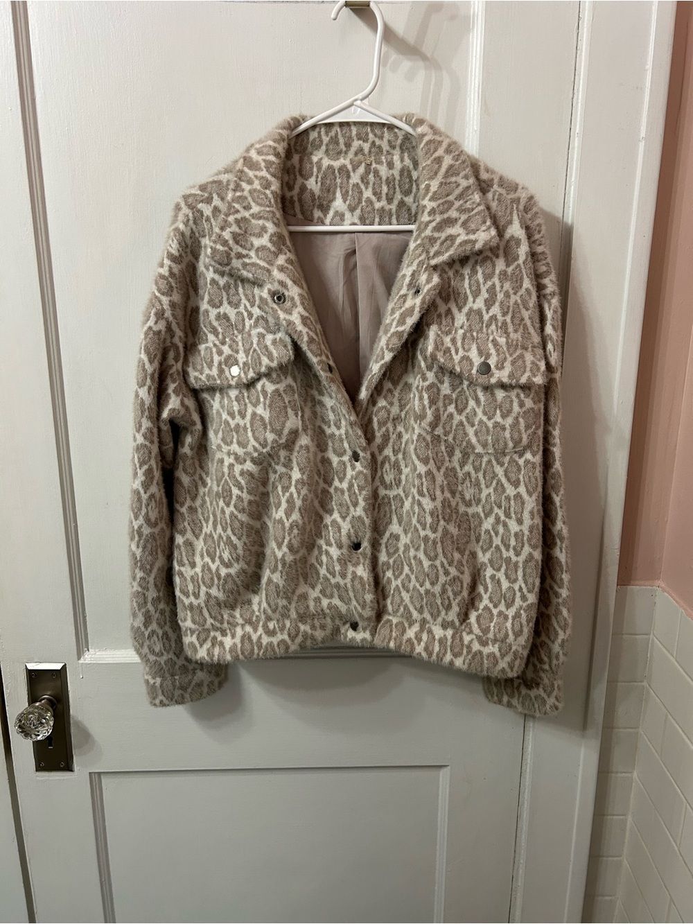 Mystree Beige and Cream Leopard Print Jacket